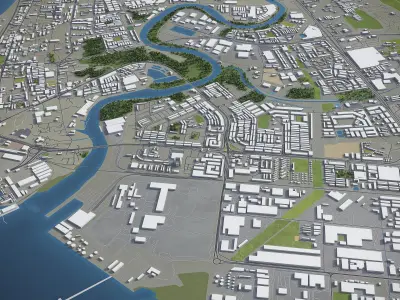 Seberang Perai  Low-poly 3D model