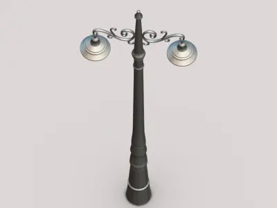 3D model of a street light lamp designed for use in game Low-poly 3D model