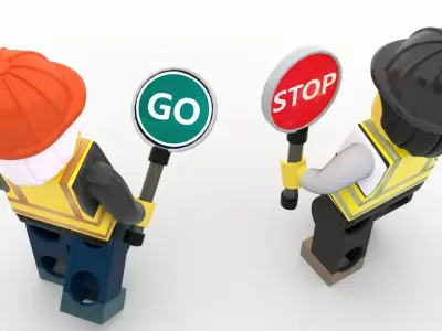 Lego woman workers with tools  3D model