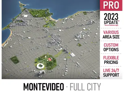 Montevideo  Low-poly 3D model
