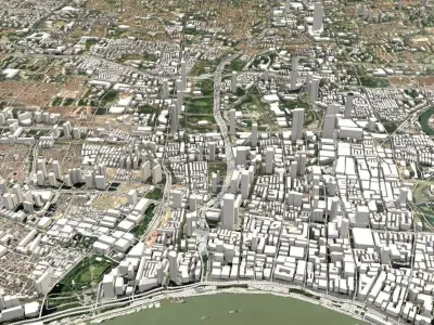  Cityscape Shanghai China 3D model