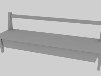 Street bench Low-poly 3D model get