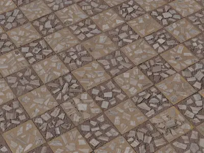 Terrazzo Mosaic Checker Tiles PBR Texture  Texture