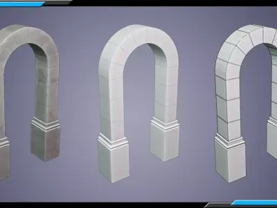 Building Architecture Element Textured Base Mesh 03 Free low-poly 3D model