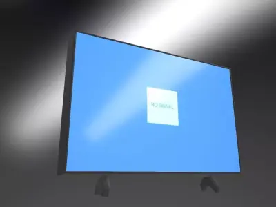Television tv screen with light Low-poly 3D model