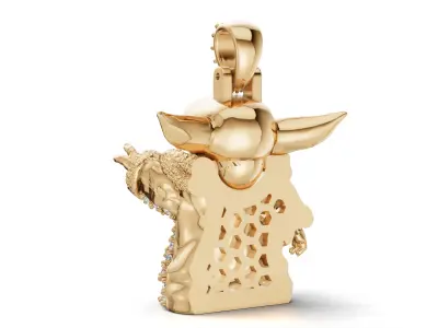 Yoda Alien with and without diamonds 3D print model