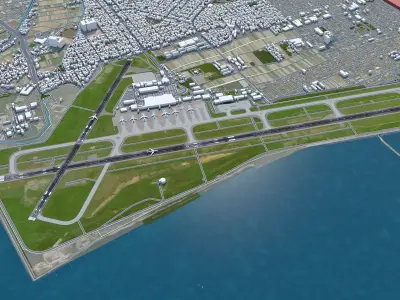 Niigata Airport Low-poly 3D model