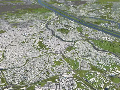 Vienna Austria 50x50km 3D City Map 3D model