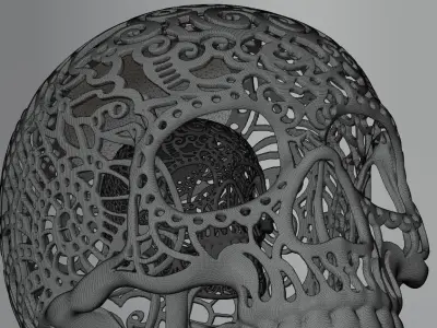 Mexican calavera wire skull with wire skull inside 3D print model
