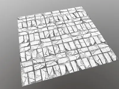 Pavers brick floor Low-poly 3D model