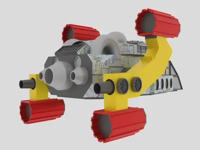 Space - A Spaceship Low-poly 3D model