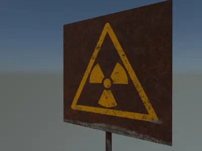 Sign radiation Free low-poly 3D model
