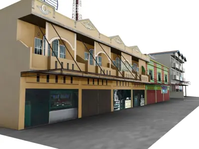 Store Shop Trade Building indonesian Low-poly 3D model