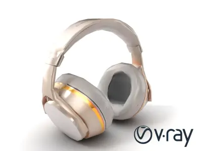 Futuristic Wireless Headphones with LED Accents model pack Low-poly 3D model