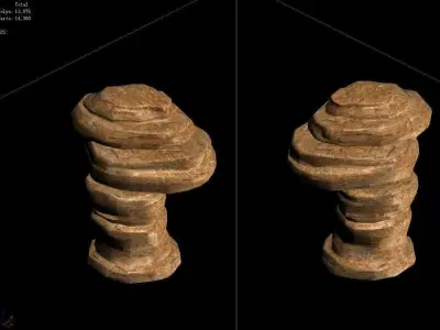 Desert - Mountain - Wind Stone 11 3D model