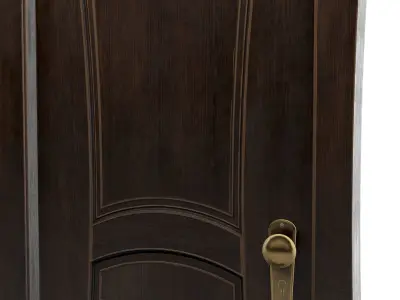 Door wooden Cartoon 2 3D model