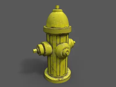 fire hydrant Low-poly 3D model 6