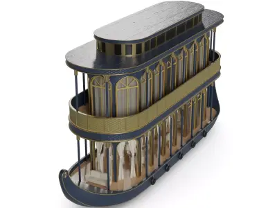 Cruising Houseboat 3D model