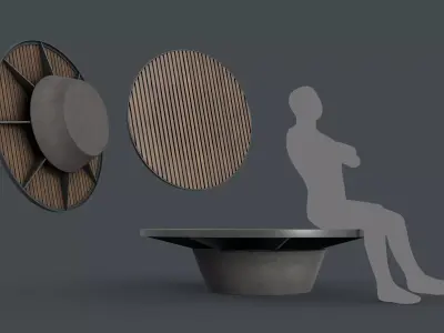 Modern Outdoor Bench 101 PBR Game Ready Low-poly 3D model