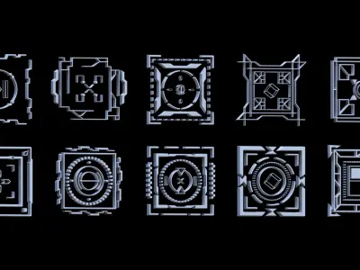 Sci-fi Hologram Base Mesh Vol 3 3D model