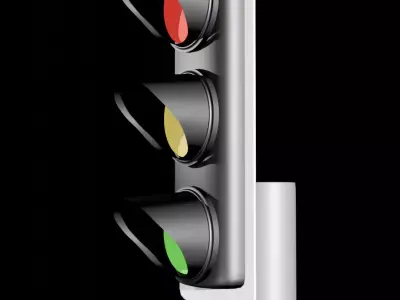 Traffic red light  Low-poly 3D model