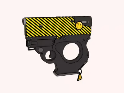 Sci Fi Psitol -Rigged- Ready for Video Games Low-poly 3D model