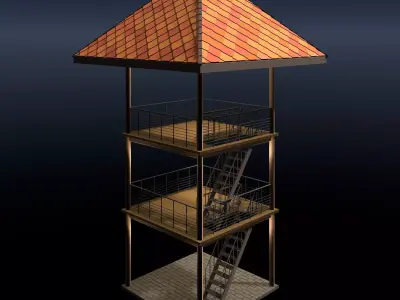 Tropical tower 26A02 3D model