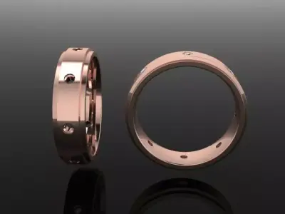 Box Diamond Band Infinity Band Fashion Engagement  Ring Size6 3D print model