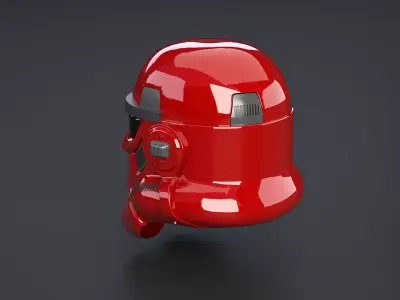 Stormtrooper Red Helmet Low-poly 3D model