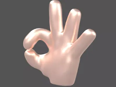 OK Hand v1 009 Low-poly 3D model
