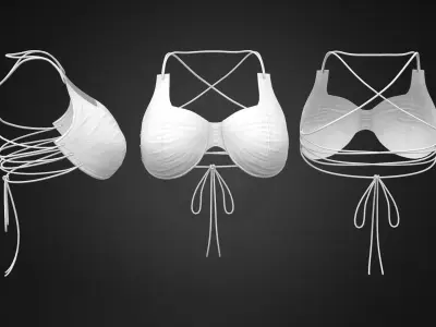 Leather Bra Top Low-poly 3D model