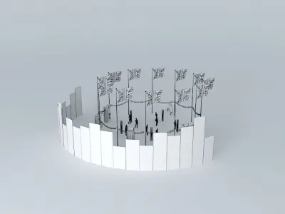 Burning Man Theme Camp concept Free 3D model