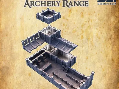 Imperial Archery Range  Tabletop Terrain 28MM 3D print model 3D print model