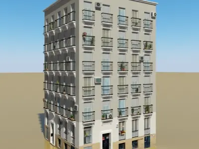 Photorealistic Low Poly Building 3D model