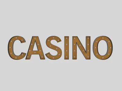 Casino Sign With Bulb 3D model