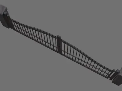 Gate 1B Low-poly 3D model