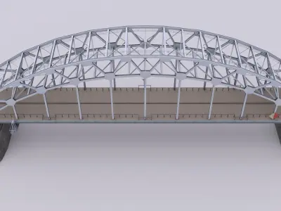 Riga Railway Bridge Low-poly 3D model