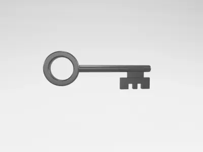 Cartoon Key v2 007 Low-poly 3D model