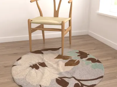 Round Rug Set 203 3D model
