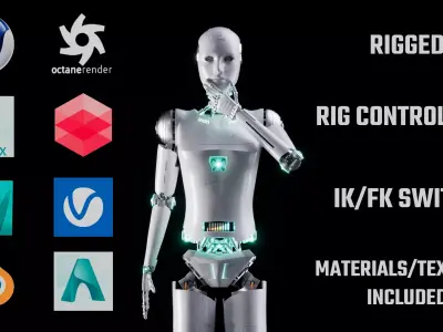Robot Low-poly 3D model 20