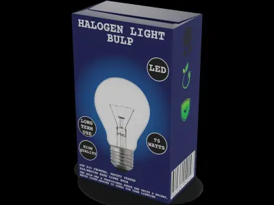 Light bulbs Halogen Light Bulb Low-poly 3D model