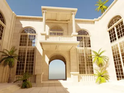 medieval building Low-poly 3D model