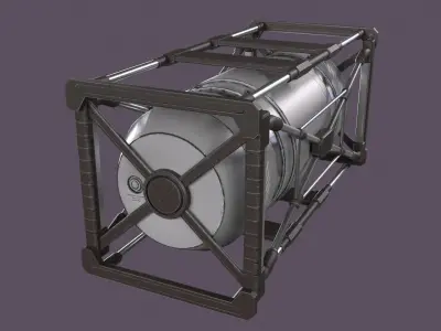 Sci-Fi barrel Low-poly 3D model