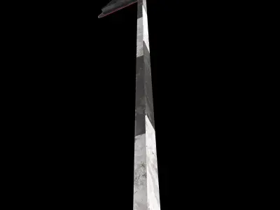 Staggered intersaction Roadsign Low-poly 3D model