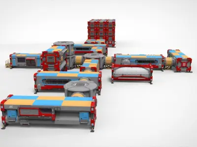 Sci-fi Residential module for habitation 3D model