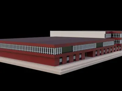 College building Low-poly 3D model purchase