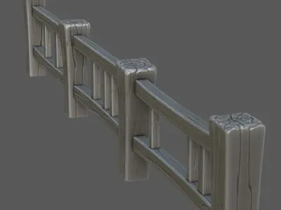 Stylized fence 3D model