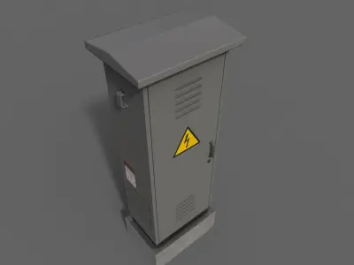 PBR Electric Box Grey V2 Low-poly 3D model