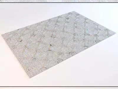 Carpet rug with swirls 3D model
