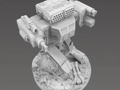 Infantry support heavy walker SCIFI Robot 3D print model